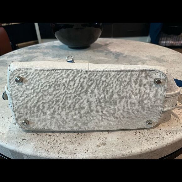 Coach ivory and blue shoulder purse leather - Picture 4 of 14